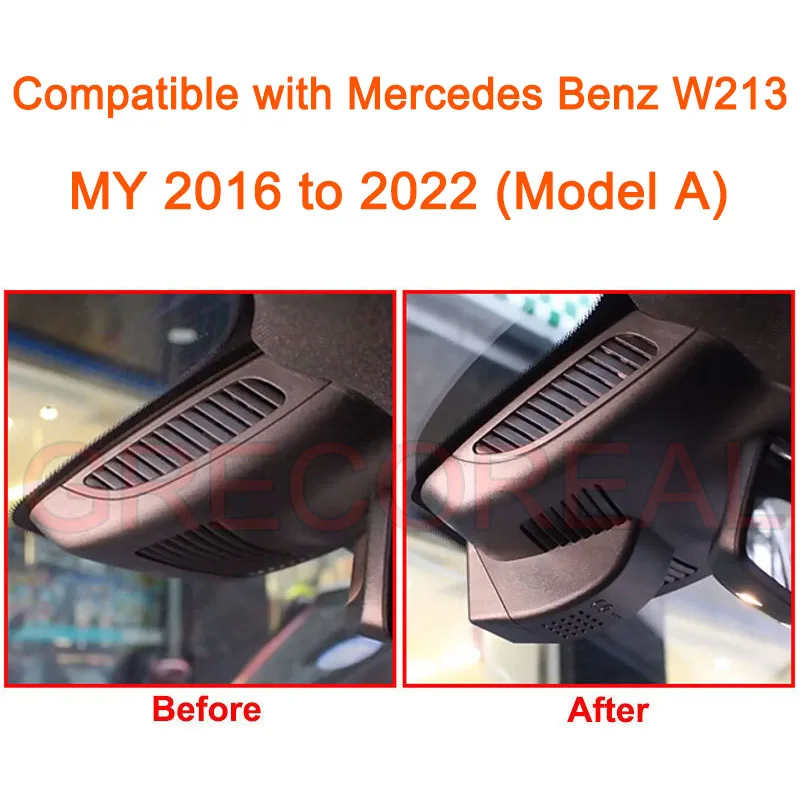 GRECOREAL 4K Dash Cam Voor en Achter 2160P WiFi Auto Dual Dashcam Plug Play Compatibel met Mercedes Benz E Klasse W213 E-Klasse - afbeelding 1