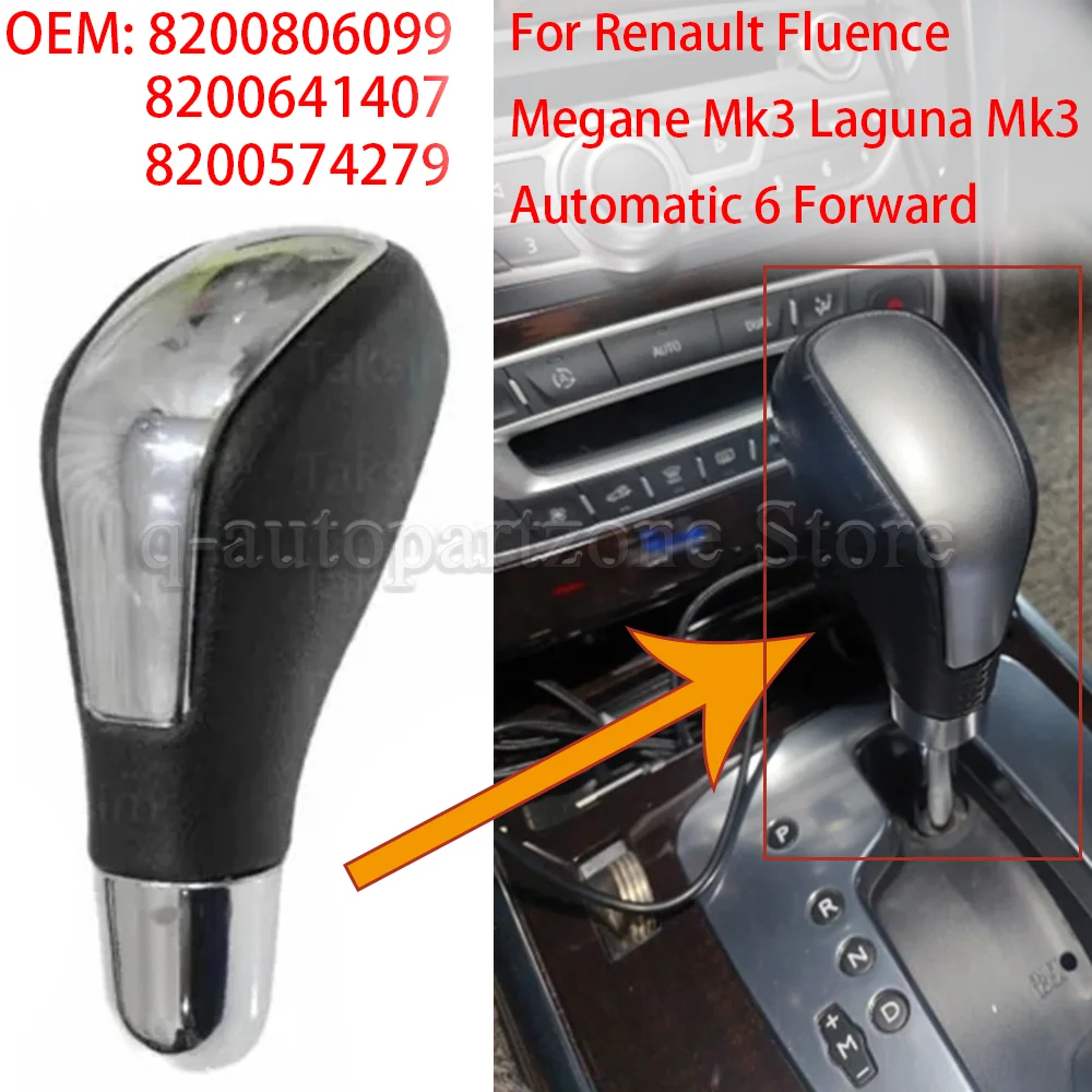 Car Gear Shift Knob Black For Renault Fluence Megane 3 Laguna 3 Automatic 6 Forward 8200574279 8200806099 8200641407