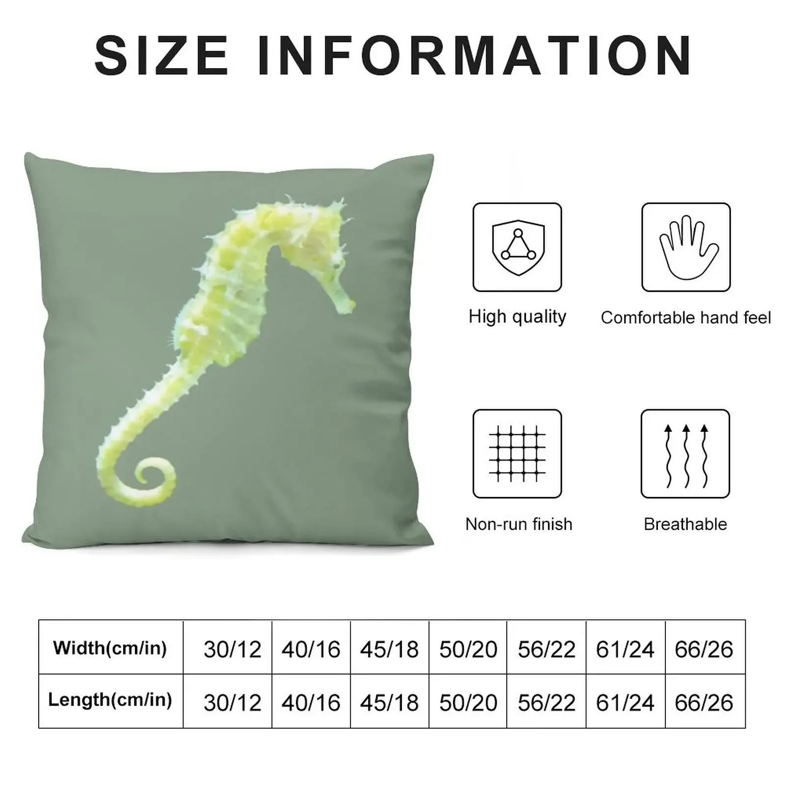 Yellow Sea Horse Throw Pillow Cushions For Sofa Pillow Case Christmas pillow