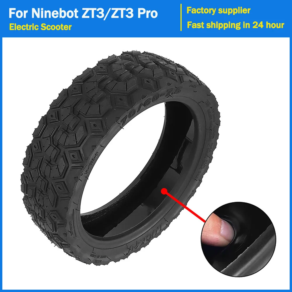 

Jelly 11-inch 70/60-7.5 Off-road Vacuum Tyre Self-healing Tubeless Tire with Goo for Segway Ninebot ZT3/ZT3 Pro Electric Scooter
