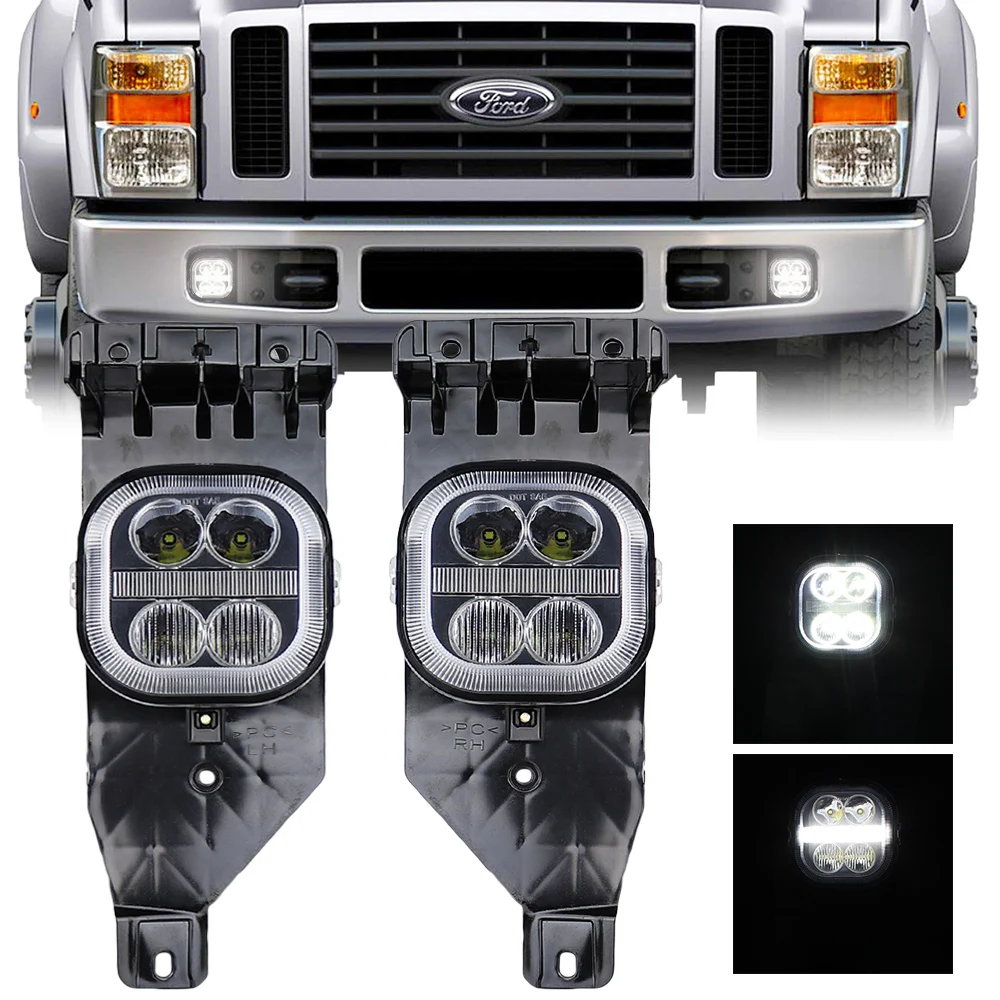 LED Fog Lights for Ford F250 F350 F450 F550 Super Duty 2005-2007 Driving Lamps DRL Light