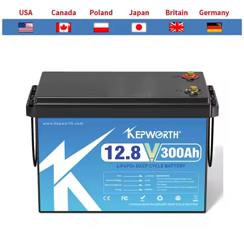 EU stocks 12V 300Ah Lithium Iron Phosphate Battery Build in 200A BMS deep cycle For RV Campers Golf Cart Off-Road Off-Grid