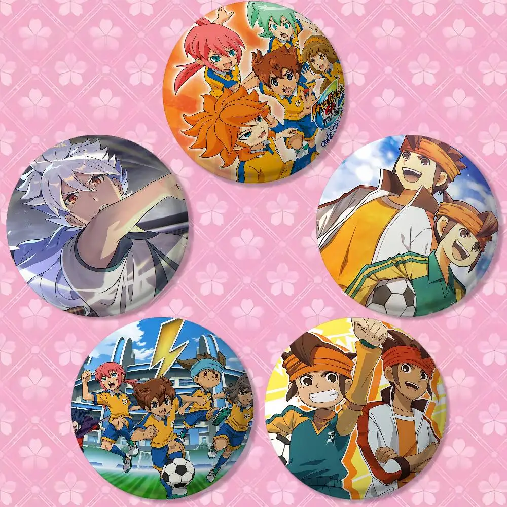 Cartoon I-Inazuma E-Eleven Brooches Stylish Ornament Pins Exquisite Round Badge Bag Accessories Jewelry Gifts