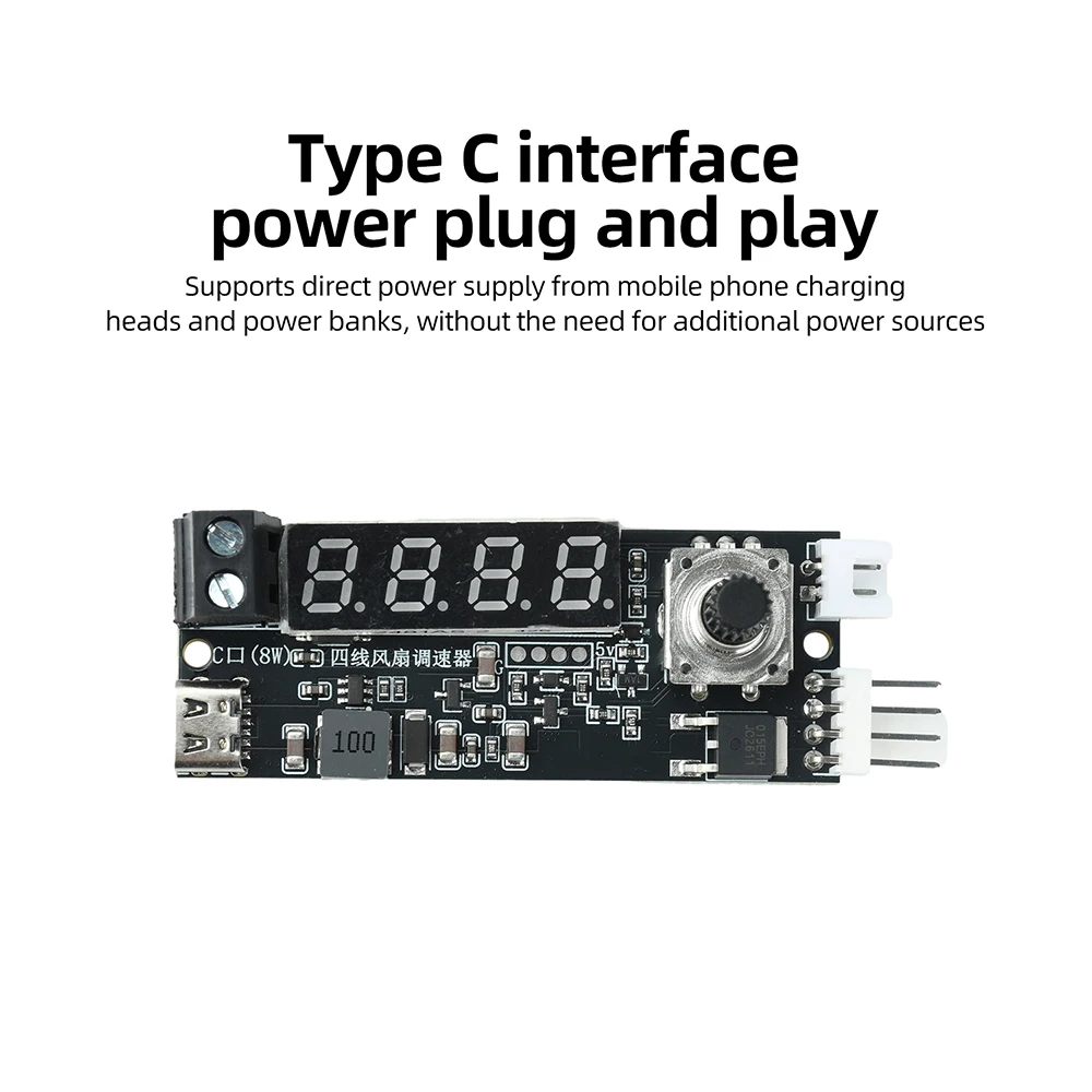 Vierkanaliger PWM-Lüftergeschwindigkeitsregler mit Digitalanzeige, 5-24V Weitspannung, 5A Hochleistungs-Kühlmodul für PC-Hardware – Detail 15