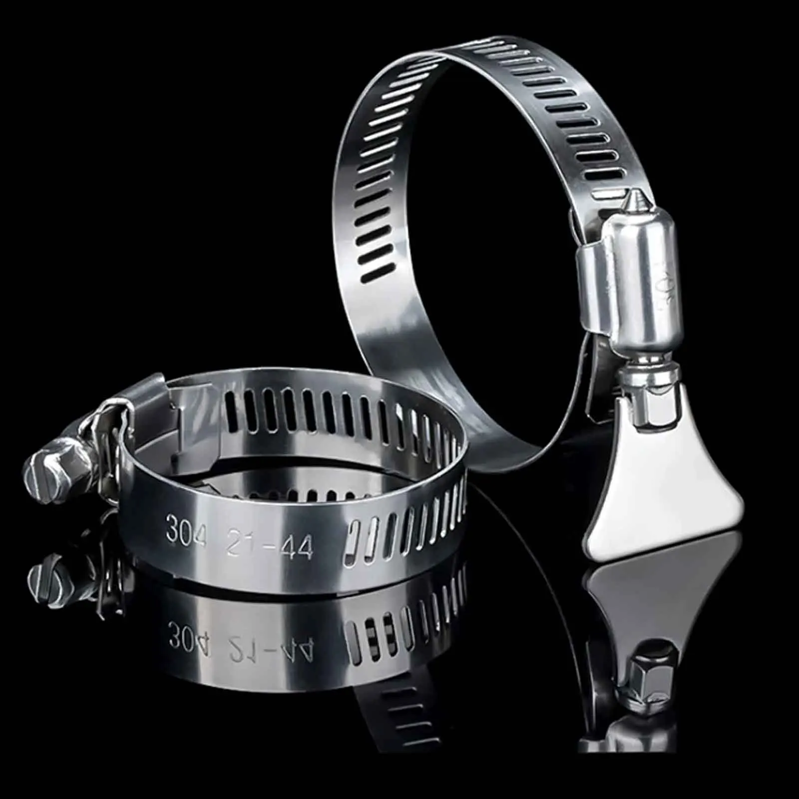 1/5pcs 304 Stainless Steel Hose Clamp, Pipe Clamp, Hoop Clip, Water Pipe Gas Pipe Fastening Clamp, Adjustable Fixed Hoop Ring