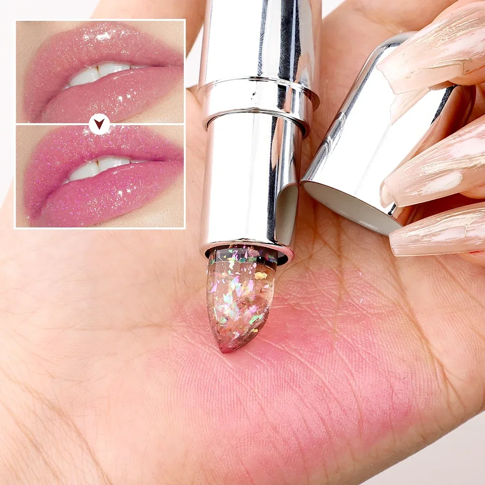 Dauerhafte feuchtigkeit spendende transparente Perle Lippenstift wasserdichte Farbwechsel Lippen balsam Gelee rosa Lippenstift koreanische Make-up-Kosmetik