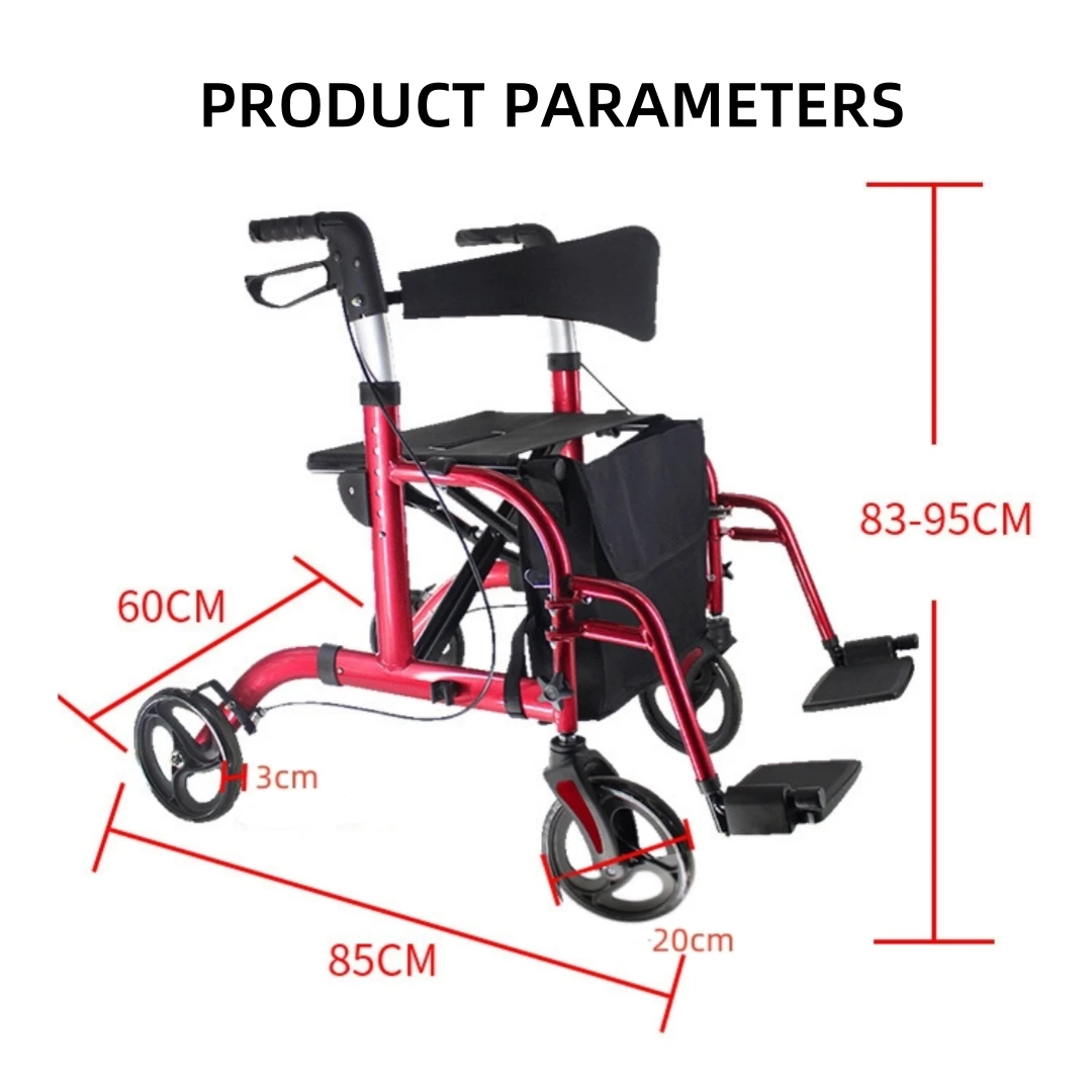 Walking Assistance For The Elderly Disabled Rehabilitation With Seat Pedals And Foot Pedals Multi-Function Household Walker Aids