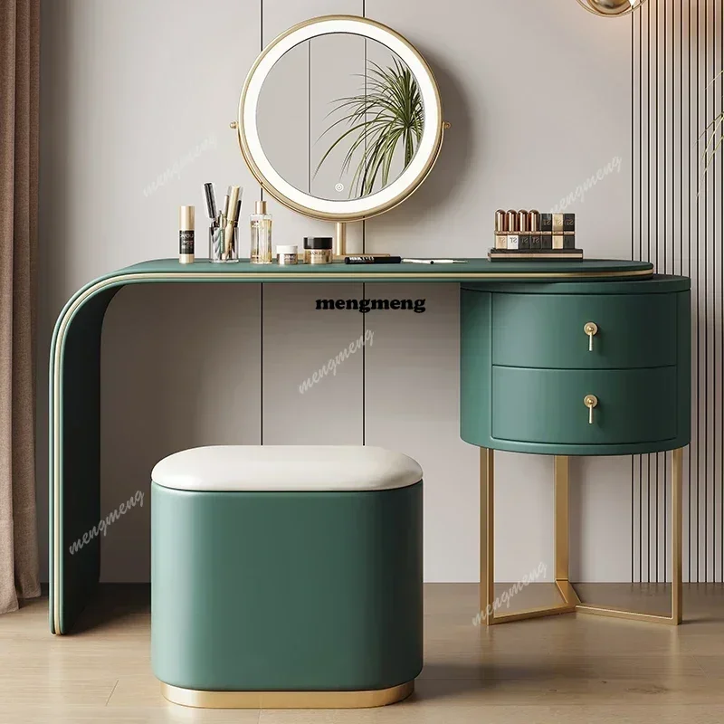 

Z136Modern Nordic Storage Vanity Table Elegant Luxury Drawer Makeup Vanity Table Mirror Trendy Penteadeiras Bedroom Furniture