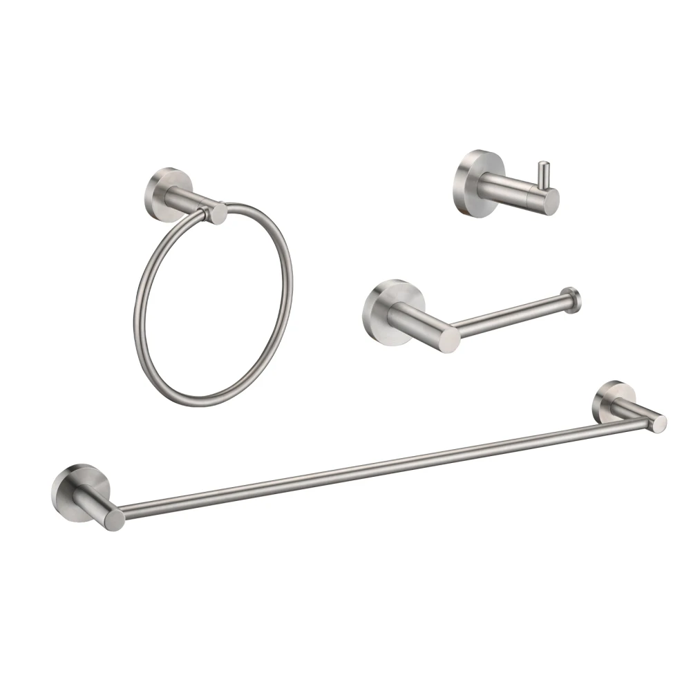 

Brushed Nickel Bathroom Hardware Accessories 4 Pieces Set Stainless Steel Wall-mounted Paper Towel Holder for Kitchen