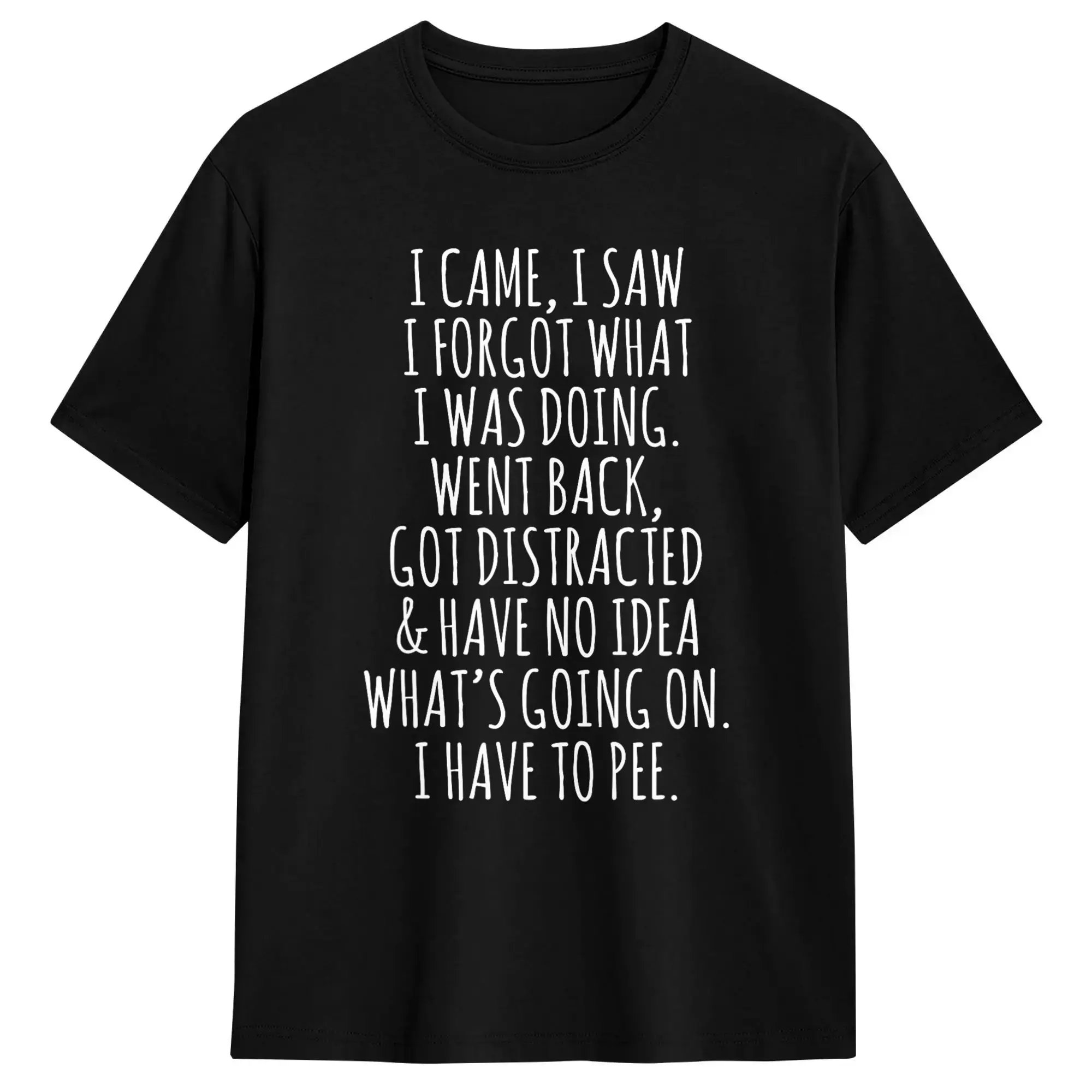 Vintage T-Shirt Summer Funny Senior Citizen I Came I Saw I Forgot What I was Doing Popular T-Shirts  100 Cotton Tee Shirt