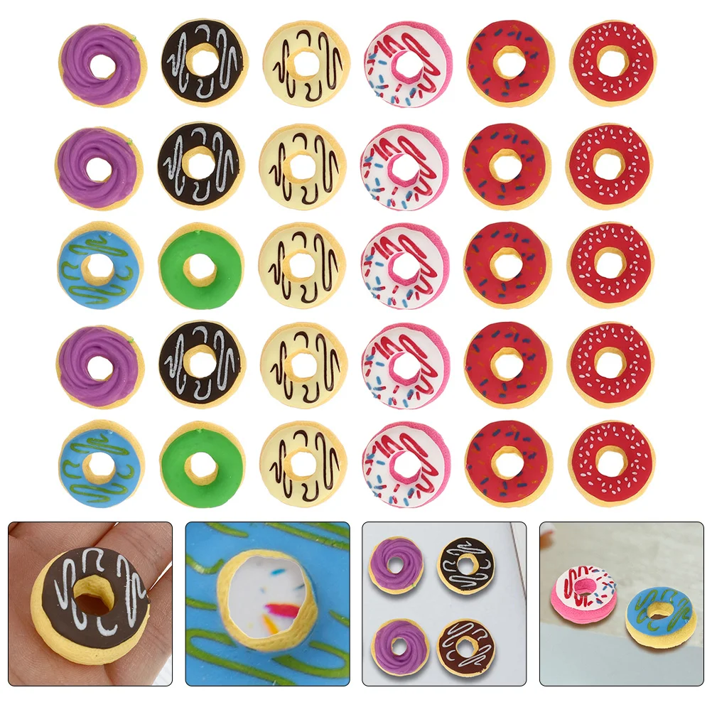 

30pcs Donut Erasers Mini Rubber For Pencil Mistake Removal Student School Supplies Fun Study Eraser Plaything