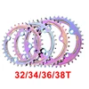 IXF 104BCD 알루미늄 합금 다채로운 MTB 크랭크셋, 시마노 SRAM용 체인링, 104BCD 크라운, 32T, 34T, 36T, 38T, 170mm 5