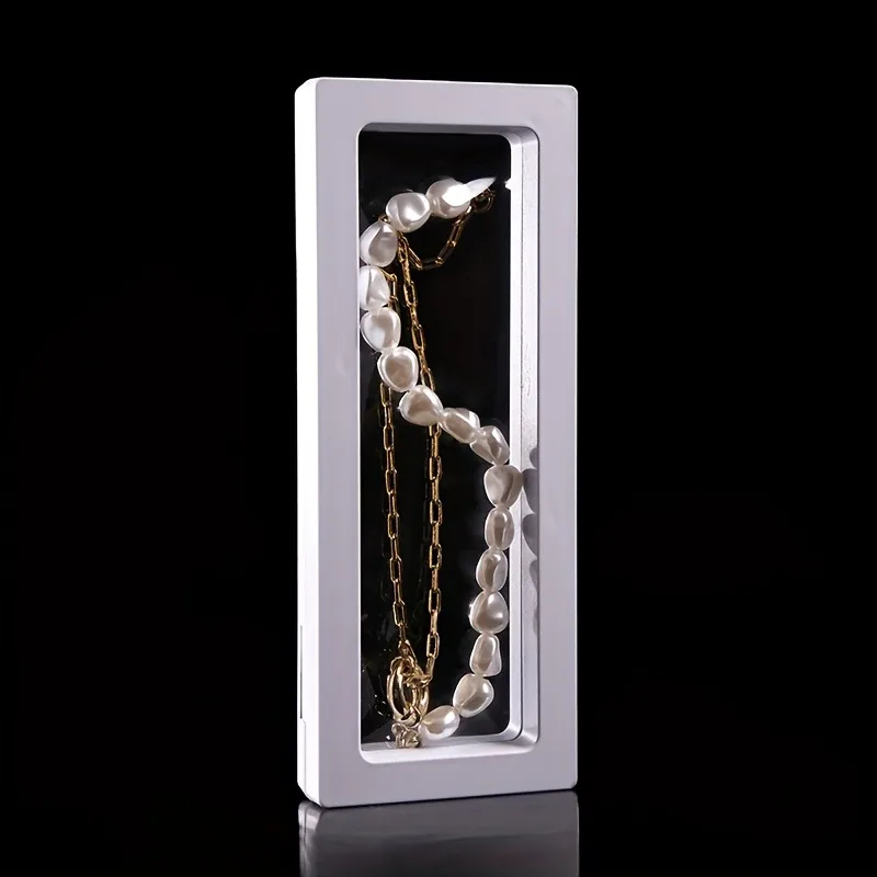 10 قطعة إطار عائم شفاف رف شاشة صندوق تخزين عائم صندوق عرض المجوهرات قلادة سوار ساعة صندوق الغبار