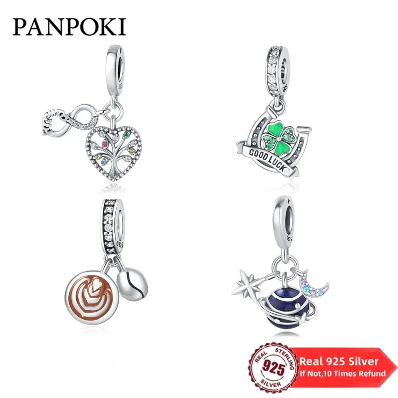 Real 925 Sterling Silver Tree Of Life Charm Bead Infinite Symbol Pendant Fit Women Diy Bracelet Necklace Fine Jewelry Gifts