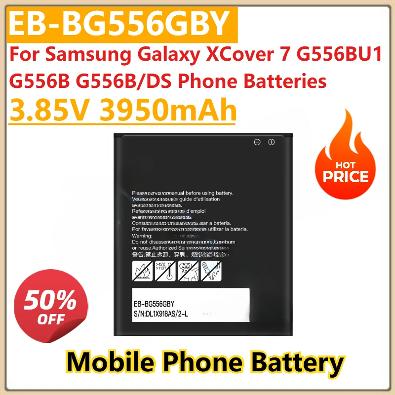 

New NFC EB-BG556GBY 3.85V 3950mAh Battery For Samsung Galaxy XCover 7 G556BU1 G556B G556B/DS Phone Batteries