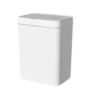 Smart Bathroom Trash Can Automatic Bagging Electronic Trash Can White Touchless Narrow Smart Sensor Garbage Bin Smart Home 15L 10 best sales garbage bin kitchen - №1