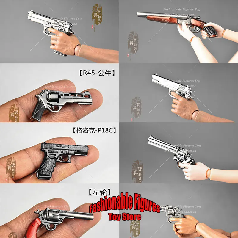 1/6 Scale Miniature P92 R45 R1895 Revolver Shotgun Soldier Doll Equipment Accessories For 12inch Action Figure Body