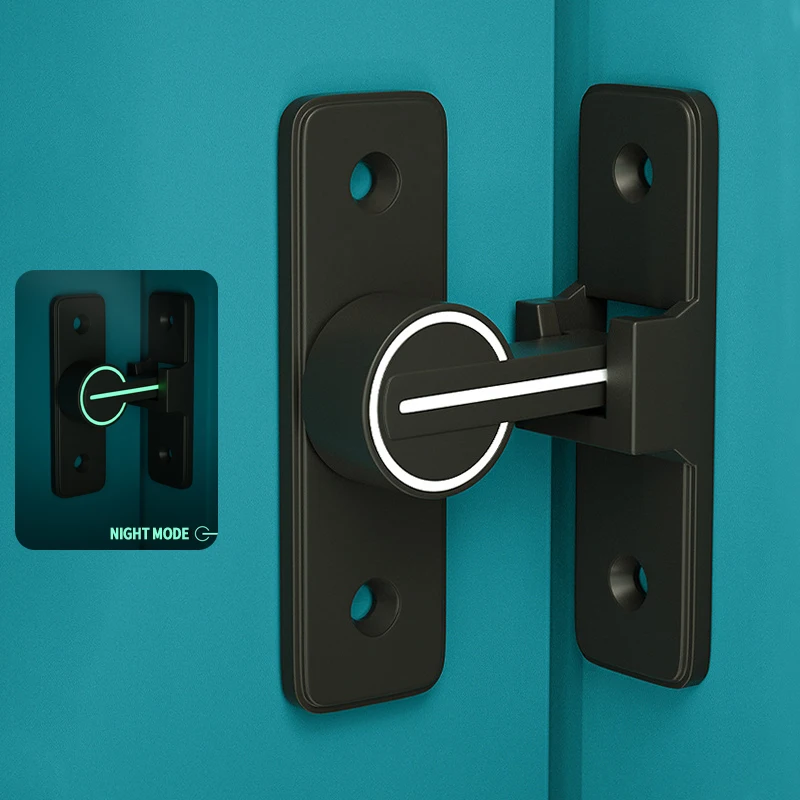 

Luminous Door Lock Zinc Alloy 90 Degree Sliding Door Latch Heavy Duty Barn Gate Bolt Protect Privacy Anti-theft Cabinet Closet