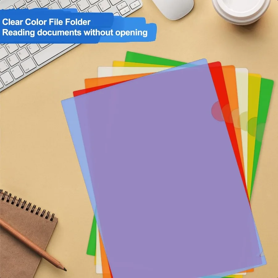 Clear Plastic Folders for Documents Sturdy LType Clear File Folder 36Pack Transparent Folders Reusable Clear Document Folder Le