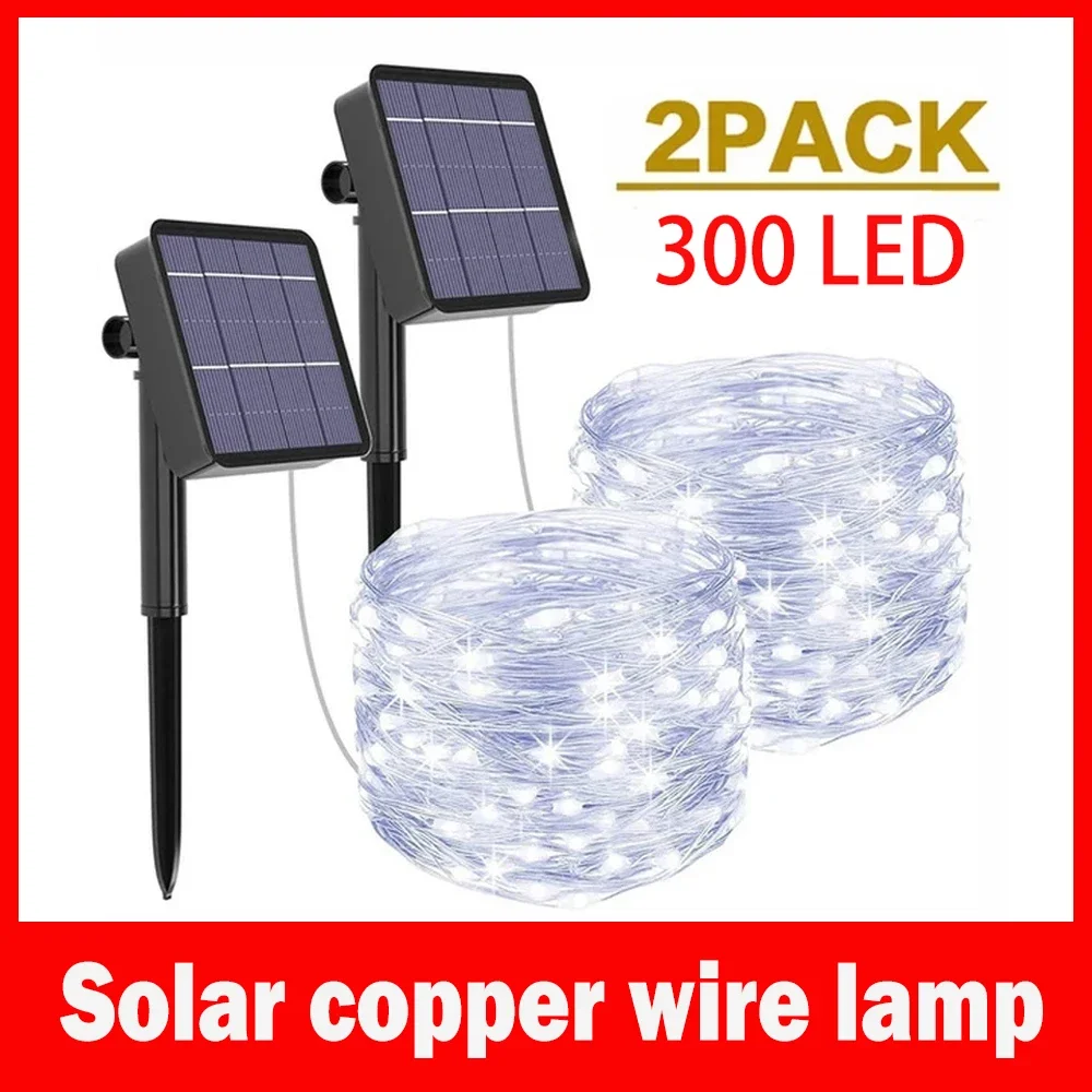 Solar Led Licht Outdoor Festoonlamp Tuin Fairy Licht String 1 ~ 2Pc Waterdichte Kerst Slinger Werf Decoratie 12M/22M/32M