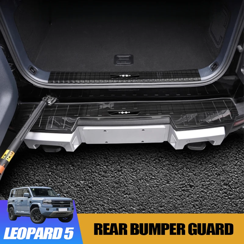 

Защита заднего бампера из нержавеющей стали для BYD Leopard 5, отделка задней двери, защита багажника, защитный чехол от царапин, аксессуары