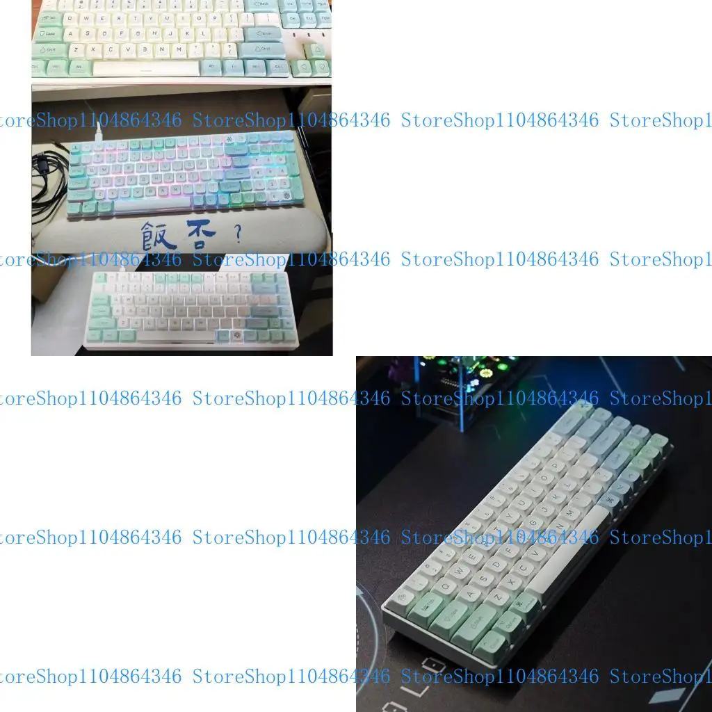 

5asd XDA Height 137 Keys PBT Keycap, Ice Mint Heat Sublimated for Mechanical Keyboard