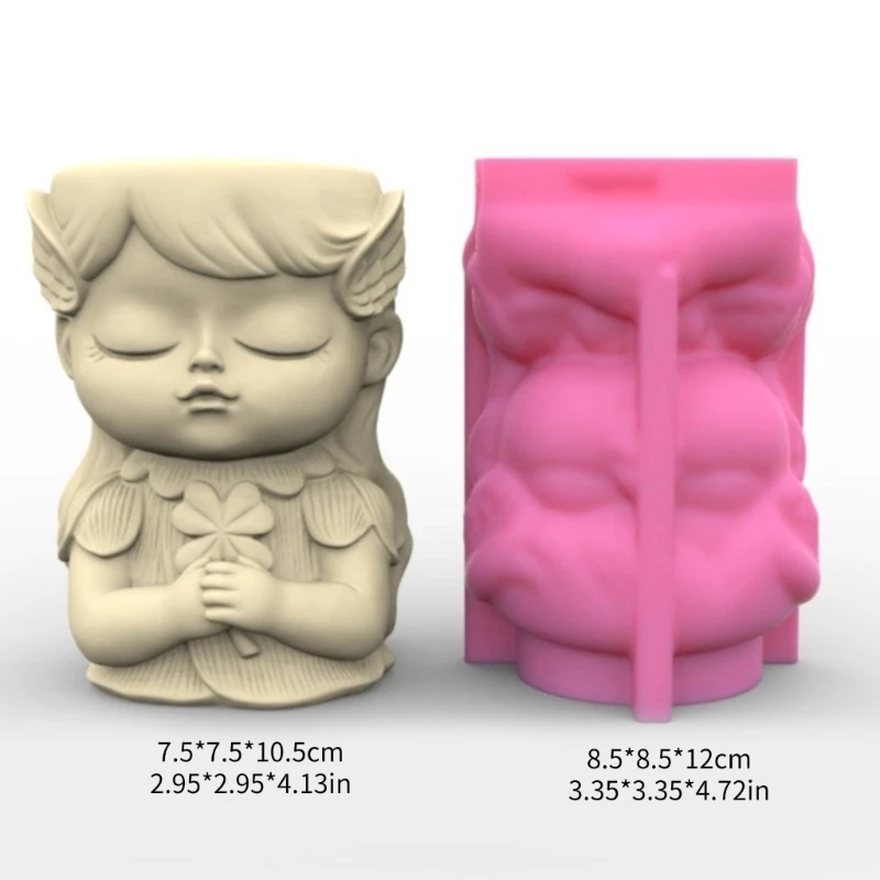 Elf Girl Pen Holder Flower Pots Silicone Molds Epoxy Resin Mold Succulent Planter 97QE