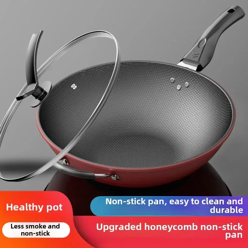 34cm32cm30cm frying pan Non-stick household frying pan less oil smoke iron pot induction cooker gas universal