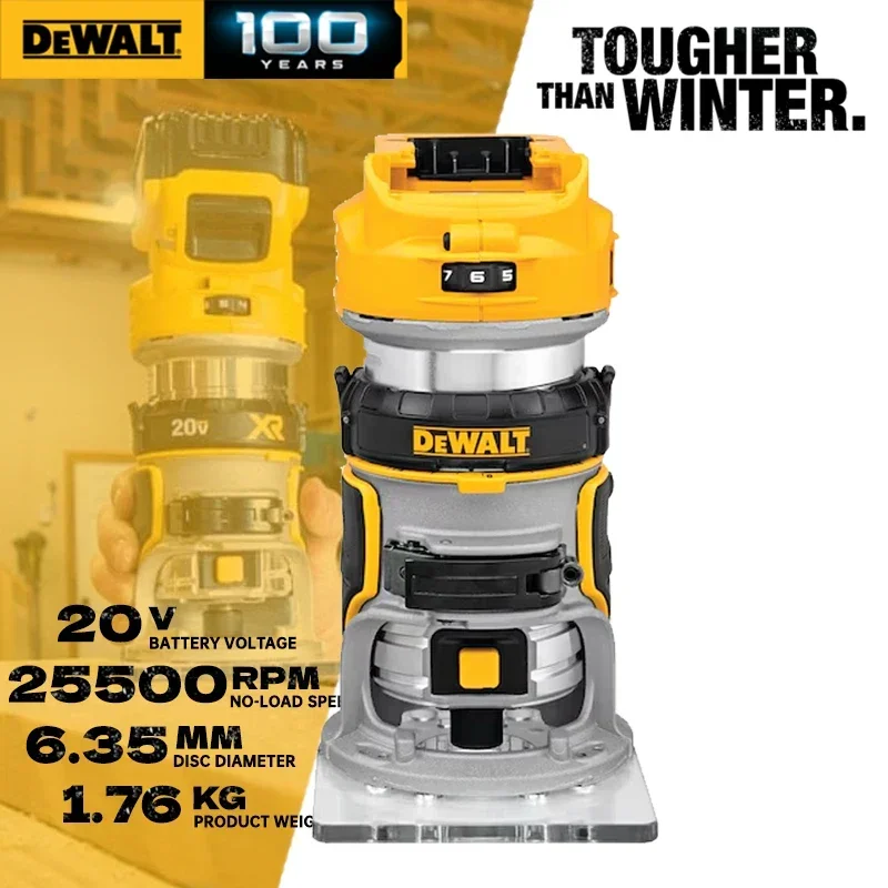 

DEWALT Cordless Router 20V Brushless Power Tool Trimmer Engraving Machine Speed Regulation Slotting Trimming DCW600B