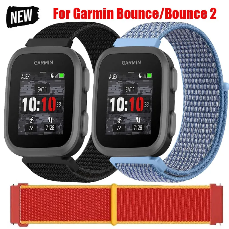 20MM Sport Nylon Loop For Garmin Bounce Kids Smartwatch Adjustable Breathable Wristband For Garmin Bounce 2 Bracelet Correa Band