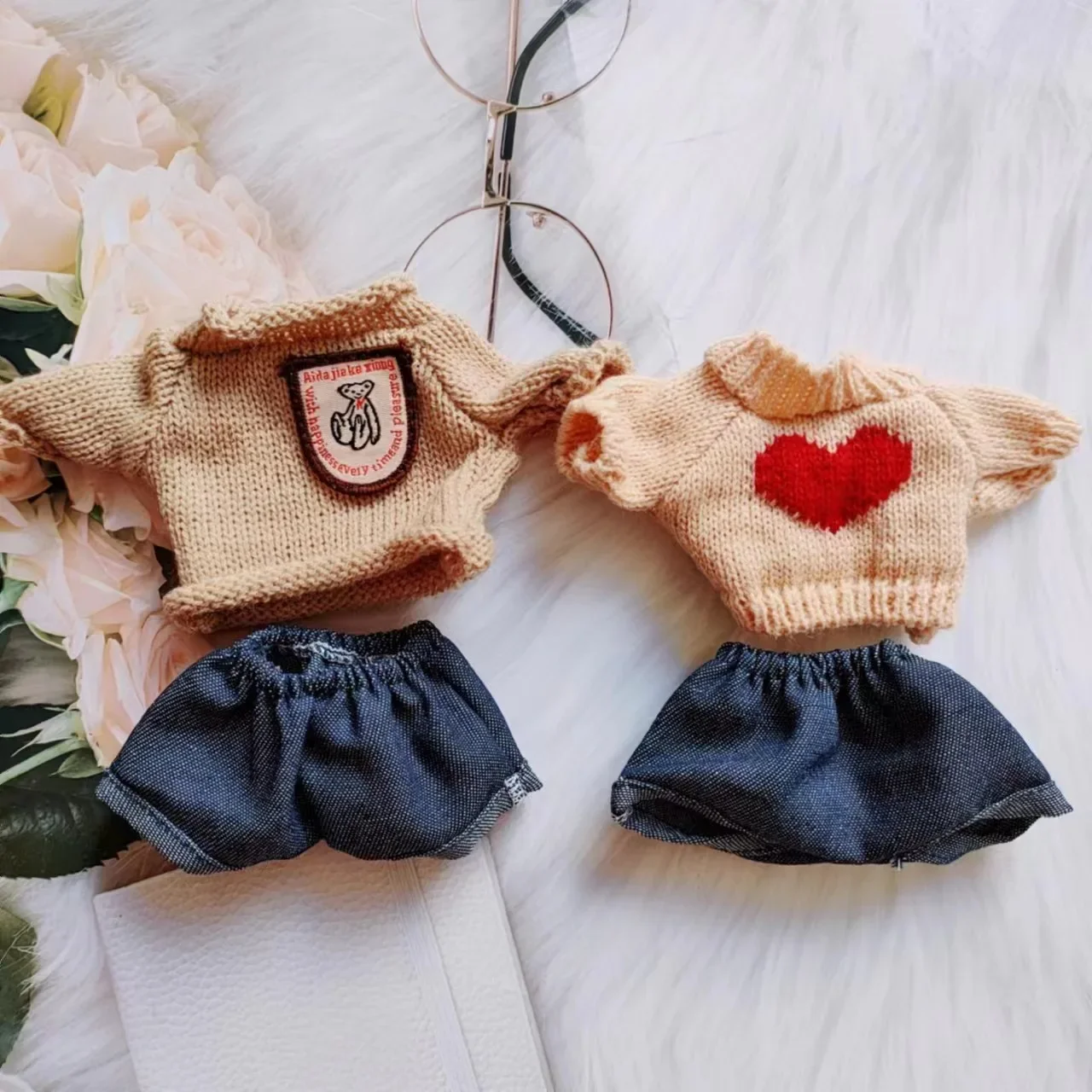 20cm Dolls Accessories Cowboy Shorts Set Cotton Doll Clothes Exclusive Design Kawaii Delicate Brithday Souvenir for Children