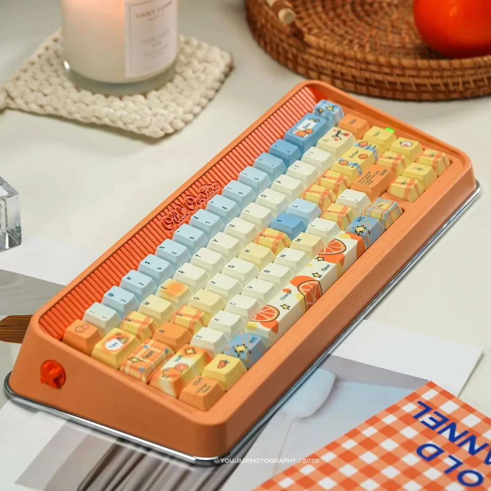 Orange Jelly Keycaps Cherry Dye Sub Set 143 Keys German Korean Spanish French Hebrew Russian ABNT-2 For Mechanical Keyboards
