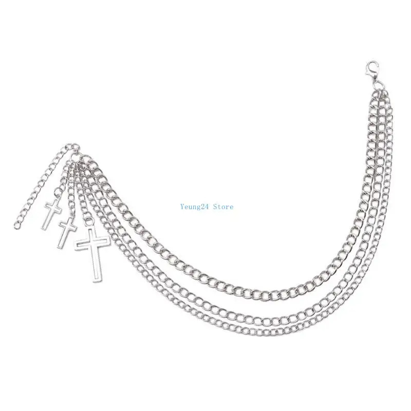 

P8DB Elegant Crossed Charm Chain for Shoes Metal Shoe Chains for Boots All Matching Shoe Decoration Chain