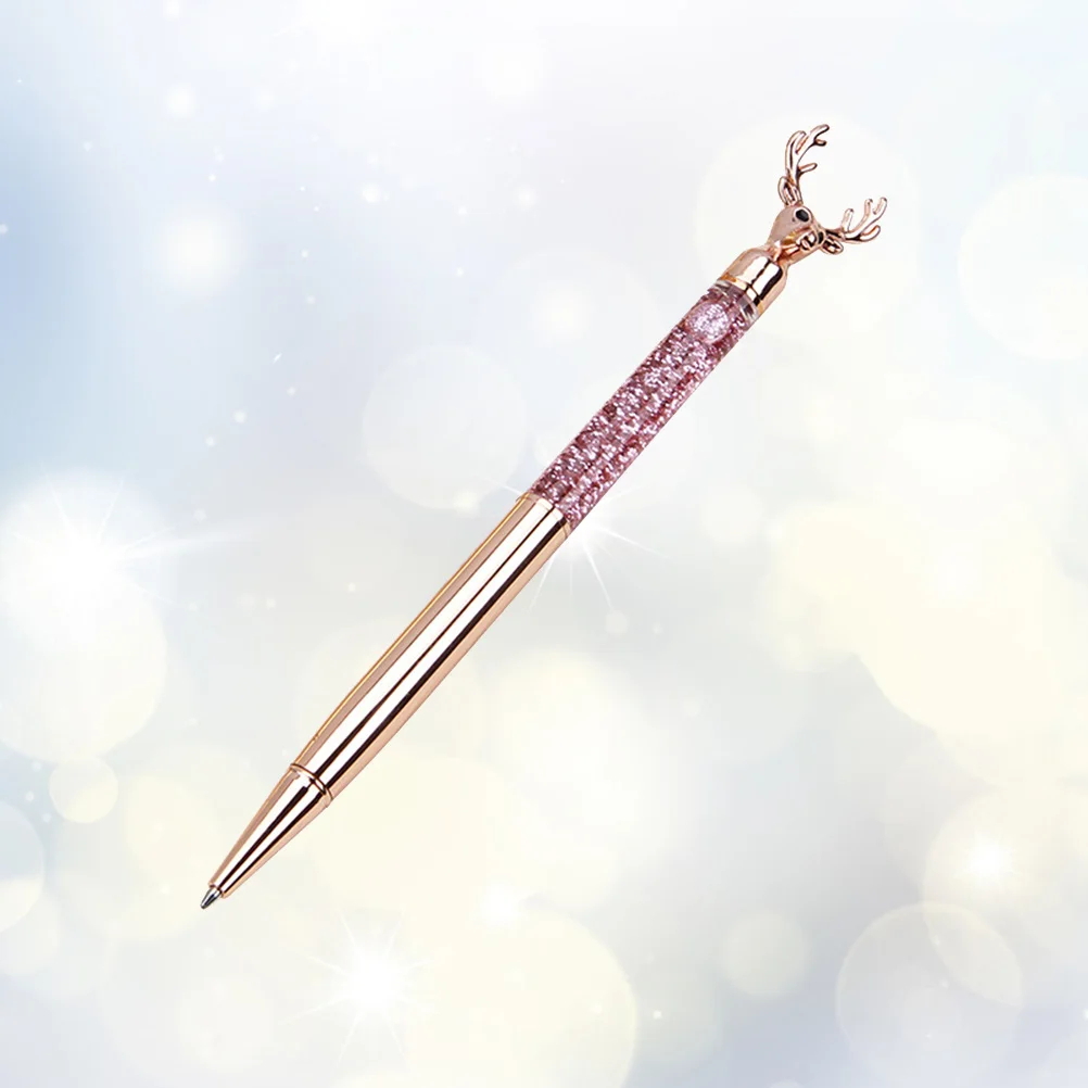 Reindeer Pattern Ballpoint Pens Metal Body Smooth Writing Wear-Resistant Fine Tip For Work Study Stationery Creative Pens