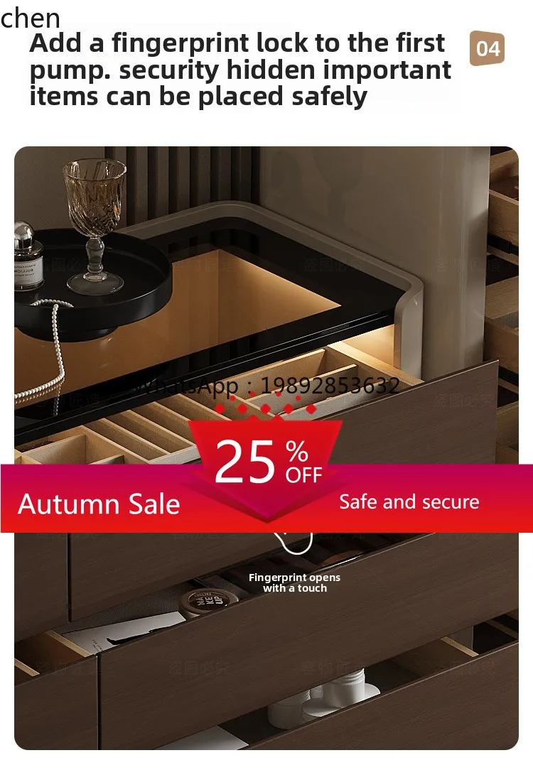 

light luxury bedroom storage cabinet chest closet jewelry display locker with lock