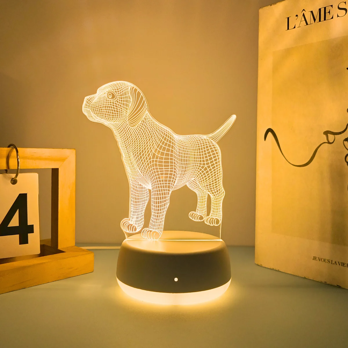 1pc Cute Dog 3D Night Light, Warm Light Design, USB Power Switch Control, Gift for Family, Friends, Dog Owners.