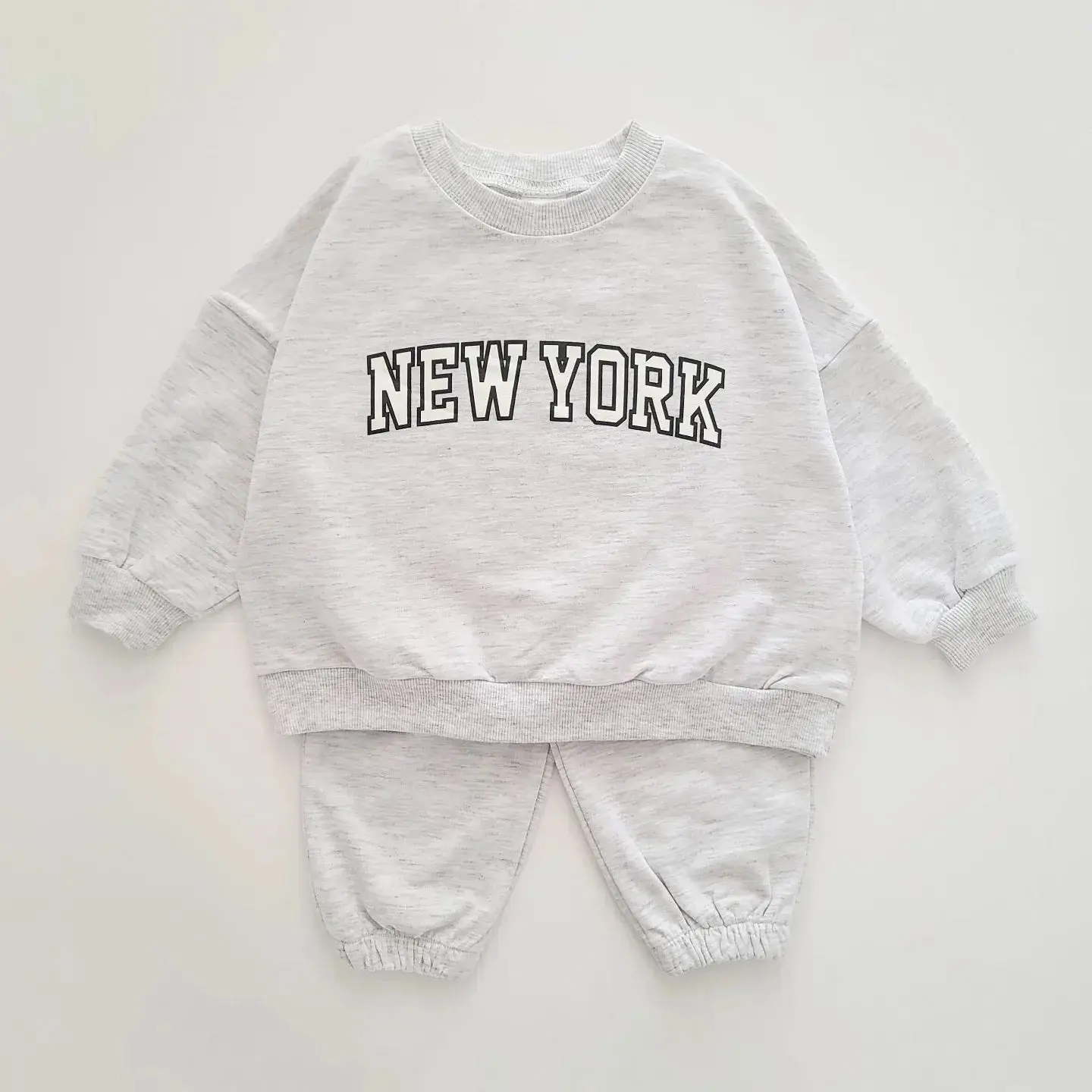 INS Kids Boys New York Sweatshirt & Jogger Pants Set 2024 Autumn New Baby Girls Clothes Toddler Hoodie and Pants 2 Pcs Outfit