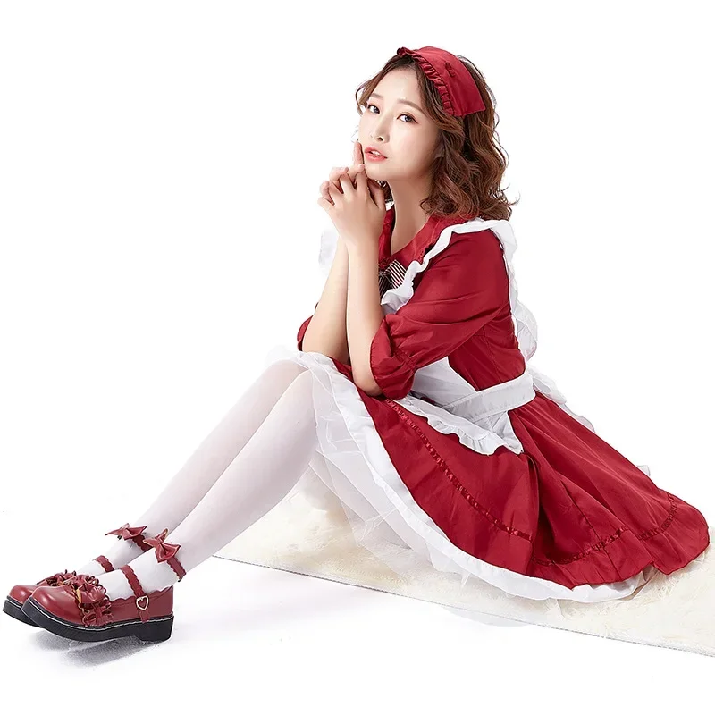 Leuke Lolita Meid Jurk Kostuums Cosplay Pak Voor Meisjes Vrouw Serveerster Meid Party Podiumkostuums