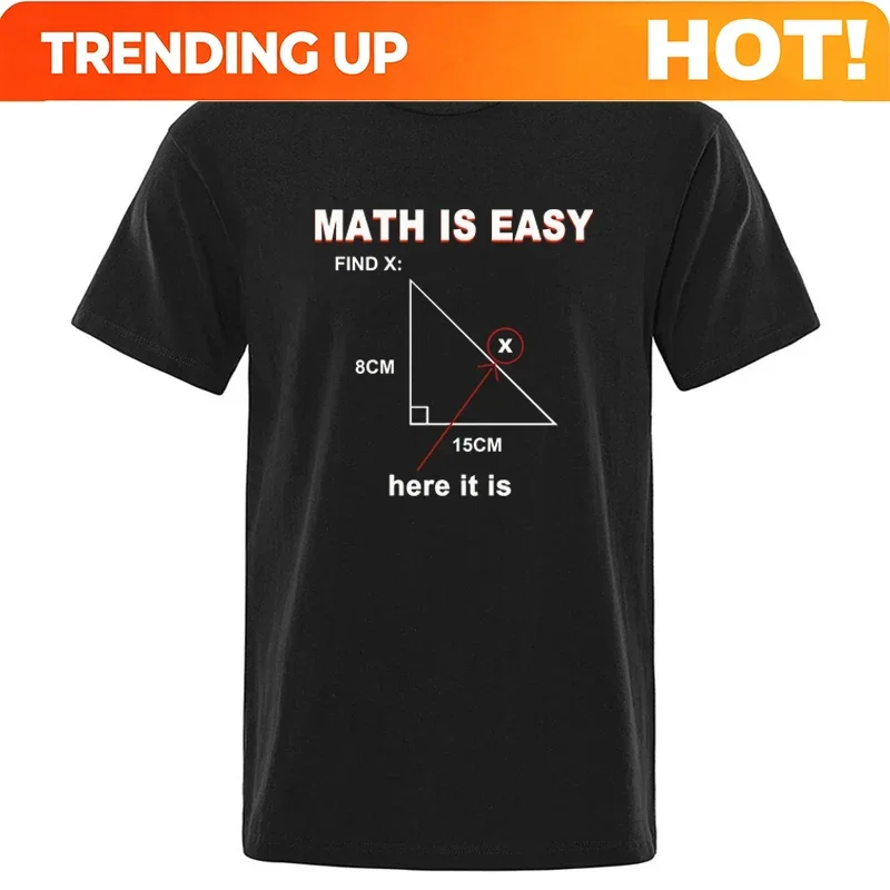 Customization Men's High Quality T-shirt Cotton Blend Casual Funny Math Print Cool Loose O-neck T Shirt For Men Short Sleeve T-s