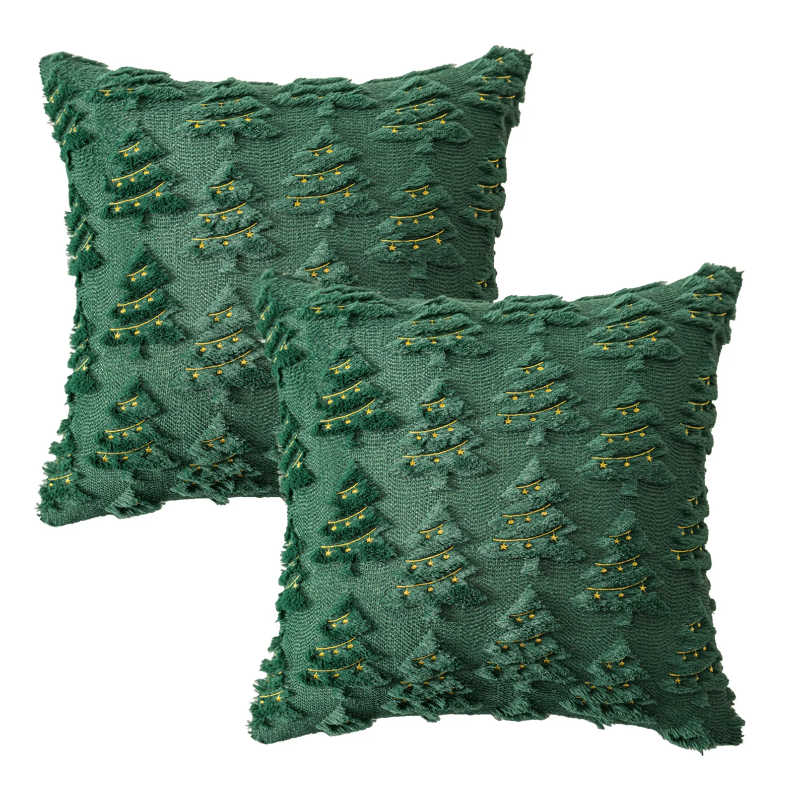 2 قطعة عيد الميلاد الزخرفية رمي وسادة مجموعة محبوك شجرة عيد الميلاد وسادة تغطي 18X18 بوصة مربع وسادة الحالات للسيارة والمنزل #6