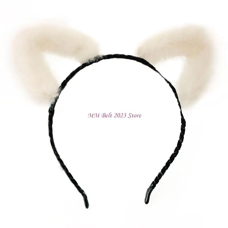 49ME Cho Mèo Đầu Gối Băng Đô Quấn Tóc Lông Mũ Trùm Đầu Kẹp Tóc Bé Gái Phụ Kiện