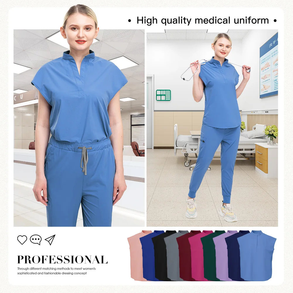 Pharmacist Nursing Uniform Medical Scrub Set Unisex Pet Grooming Work Clothes Dental Clinic Nurse Uniform Multicolour Scrub Sets