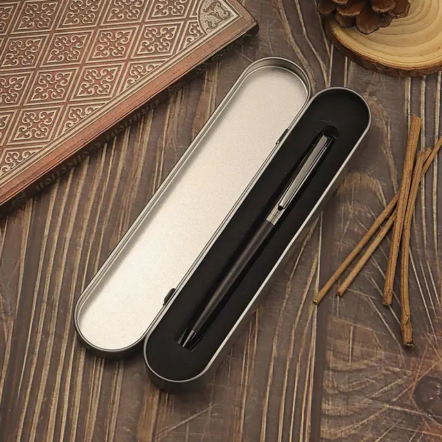 High-grade Ballpoint Pen with Metal & Wood Spliced Barrel, Smooth Writing, Minimalist Elegant Design, Black Ink, Ideal for Business Office Use 4