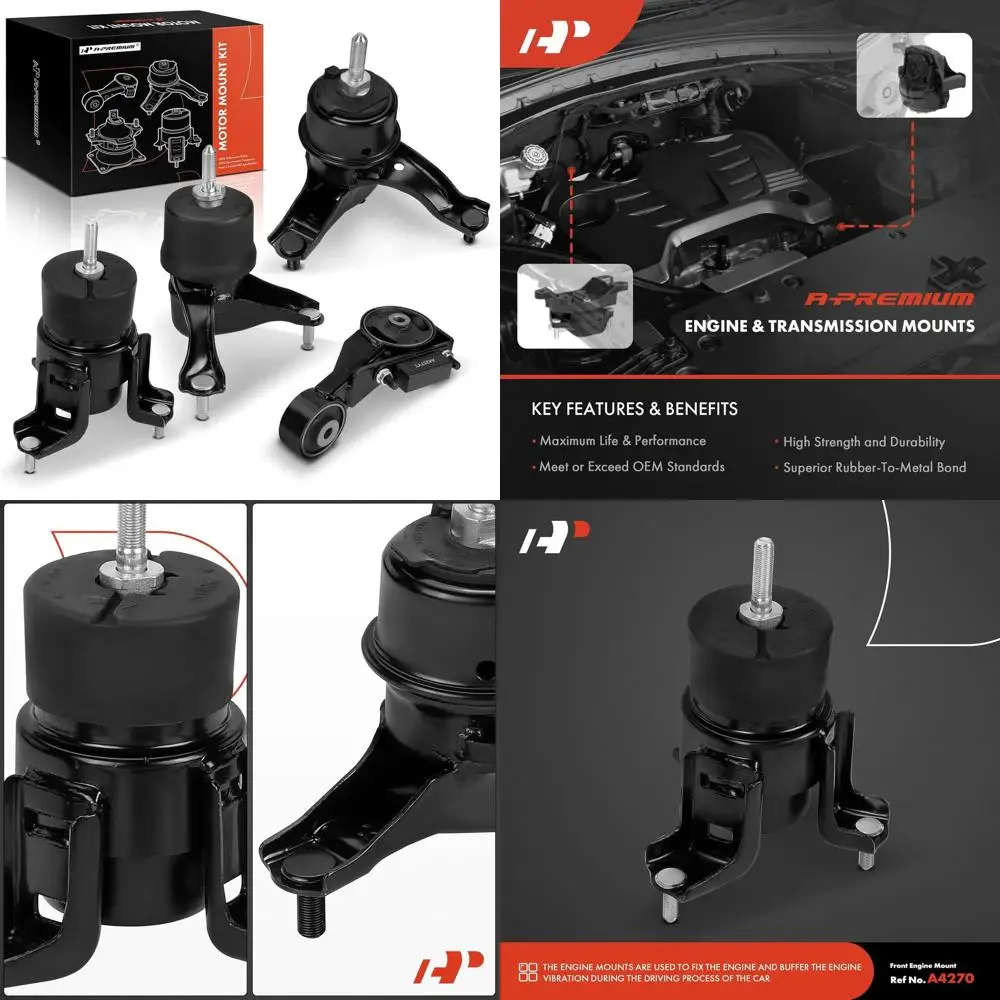 

4 шт. крепление двигателя и крепление трансмиссии и комплект крепления стойки крутящего момента, совместимый с Toyota Sienna 2004 2005 2006 V6 3.3L,