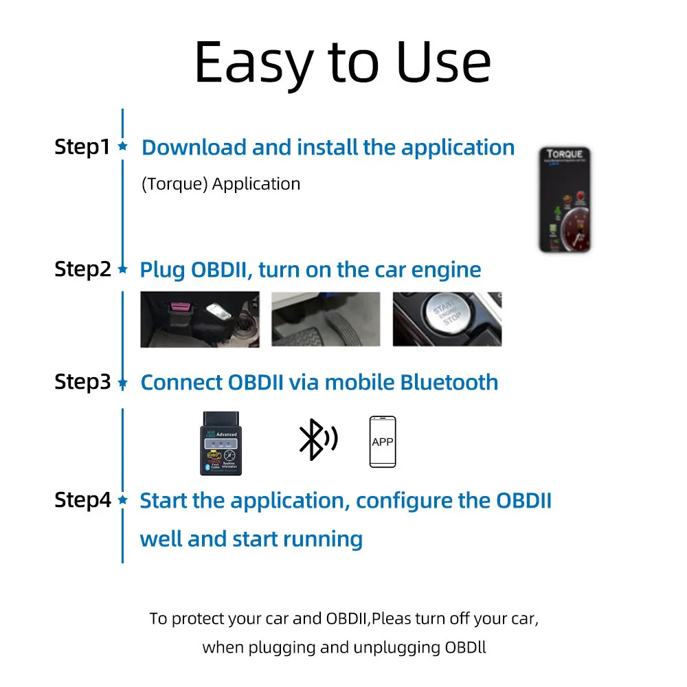 Mini HH OBD ELM327 V2.1 BT For Android/ PC Code Reader Scan Tool Check Engine Super ELM 327 OBD2 OBDII Car Diagnostic Scanner