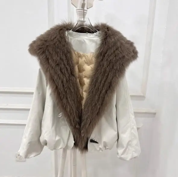 Soft Fur Collar Down Coats Korean Fashion Vintage Loose Casual Long Sleeve Parkas Women Y2k Aesthetic Streetwear Punk Outwears