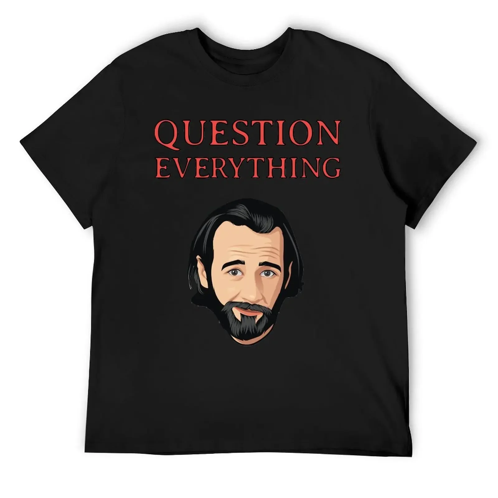 Awesome Comedian George Carlin Question Everything T-Shirt blue archive graphic shirts mens vintage t shirts