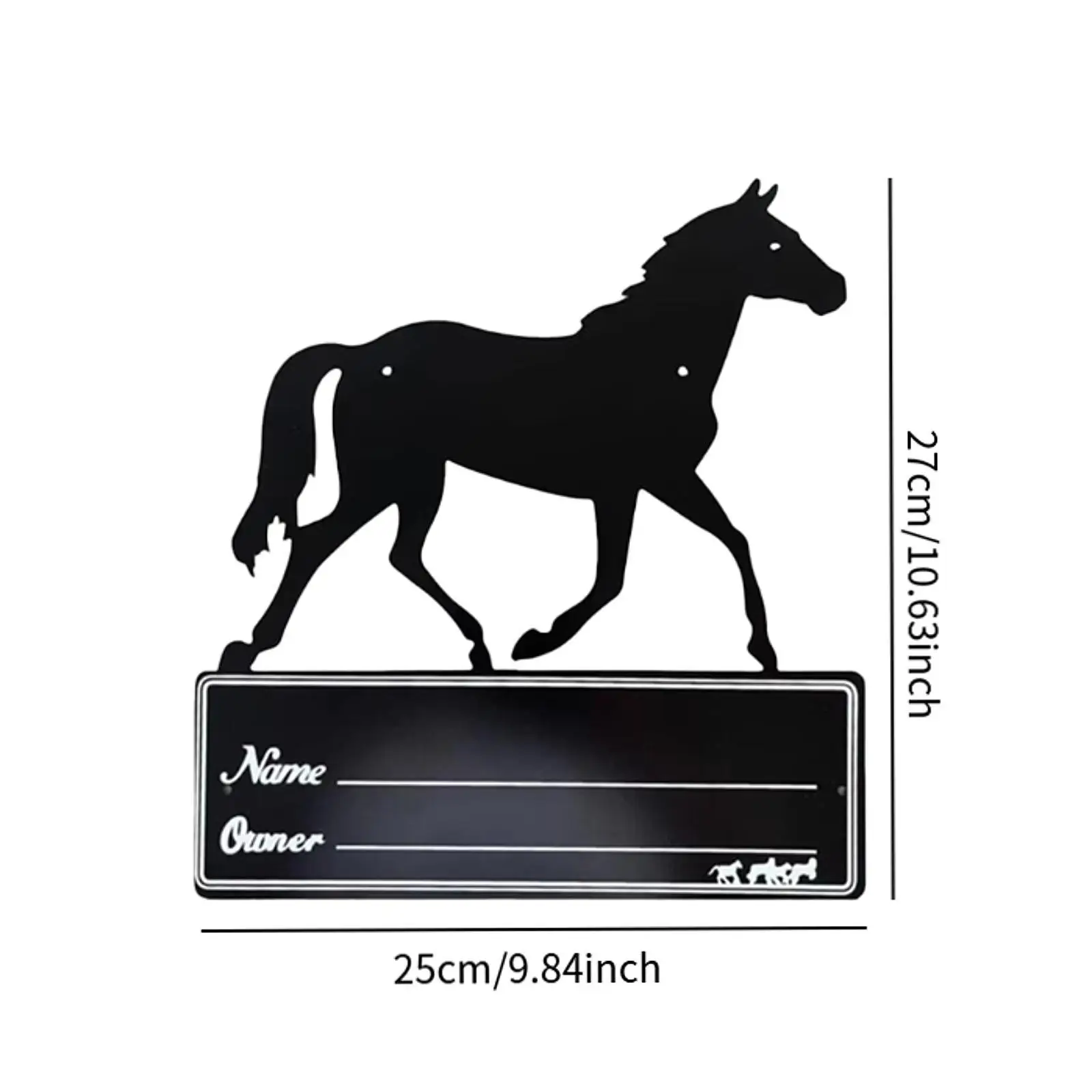 Horse Stall Name Plate Metal 9.8" x 10.6" Versatile Horse Gift Stable Supplies