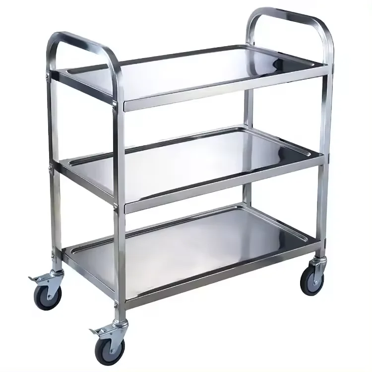 Lyroe Hotel and Restaurant Stainless Steel Dining Car Cart  Food Service Catering Trolley Cart