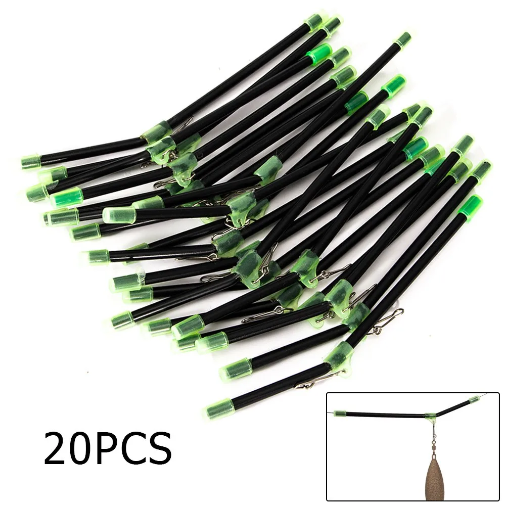 20pcs Sea Fishing Anti-Tangle Feeder Luminous Anti-Tangle With Snaps Tube Balance Connector Tackle Anti-Tangle Fishing Tools